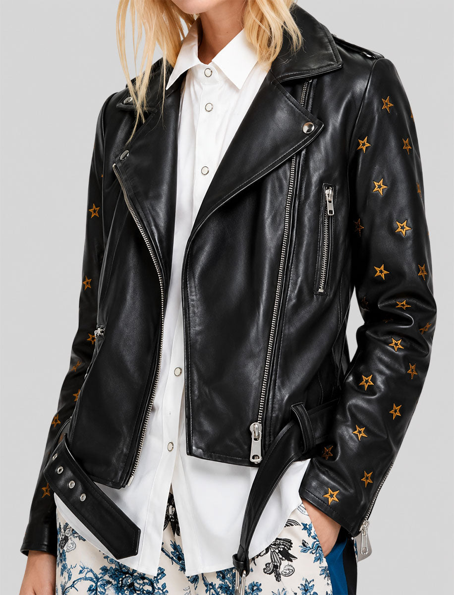 Batwoman Mary Hamilton Stars Leather Jacket