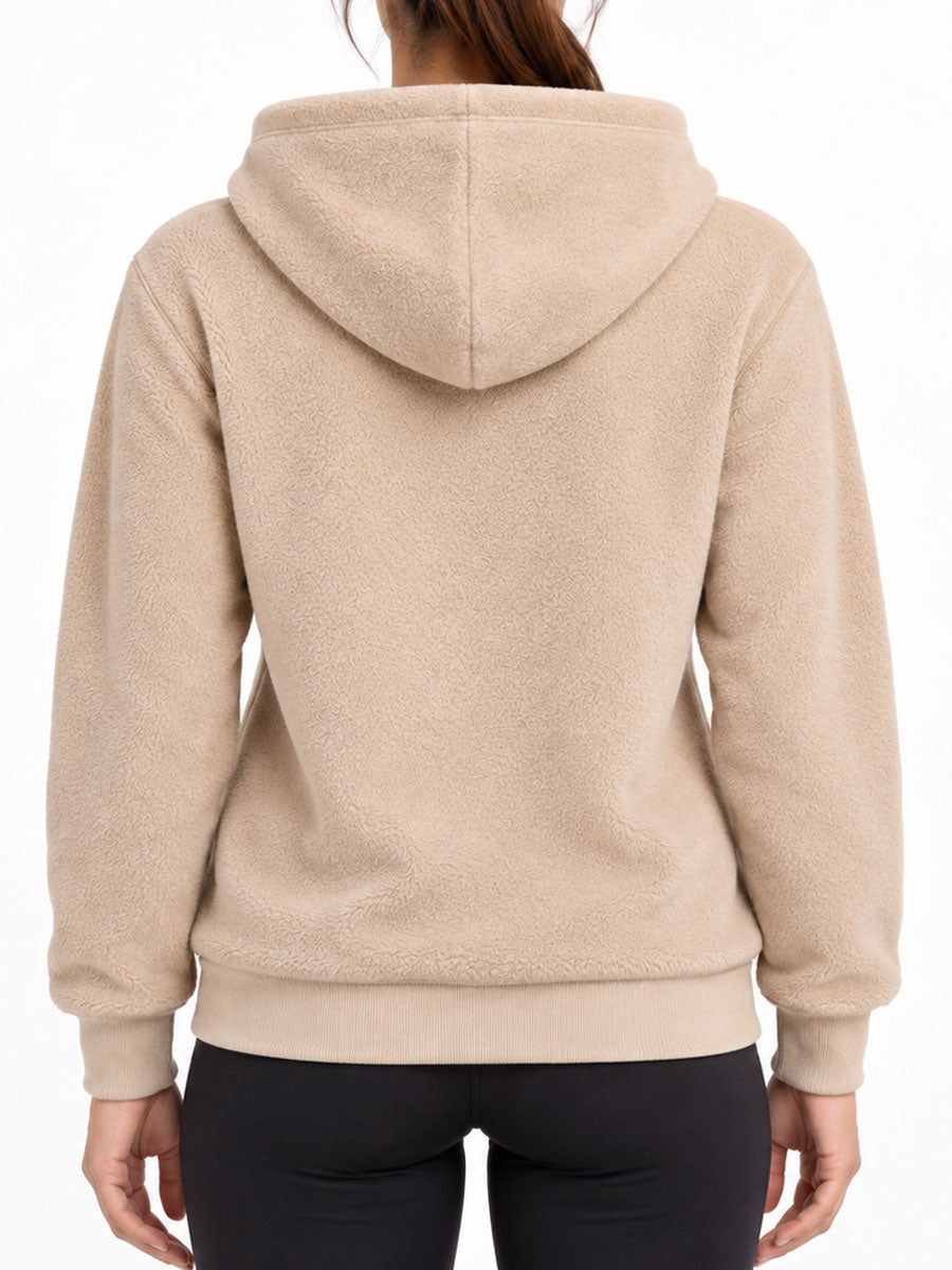 Women's Beige Fleece Pullover Hoodie