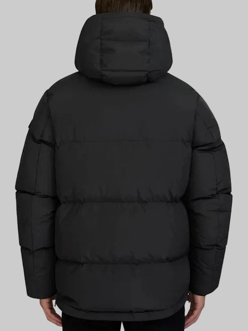 Rob Edwards Black Hooded Puffer Jacket