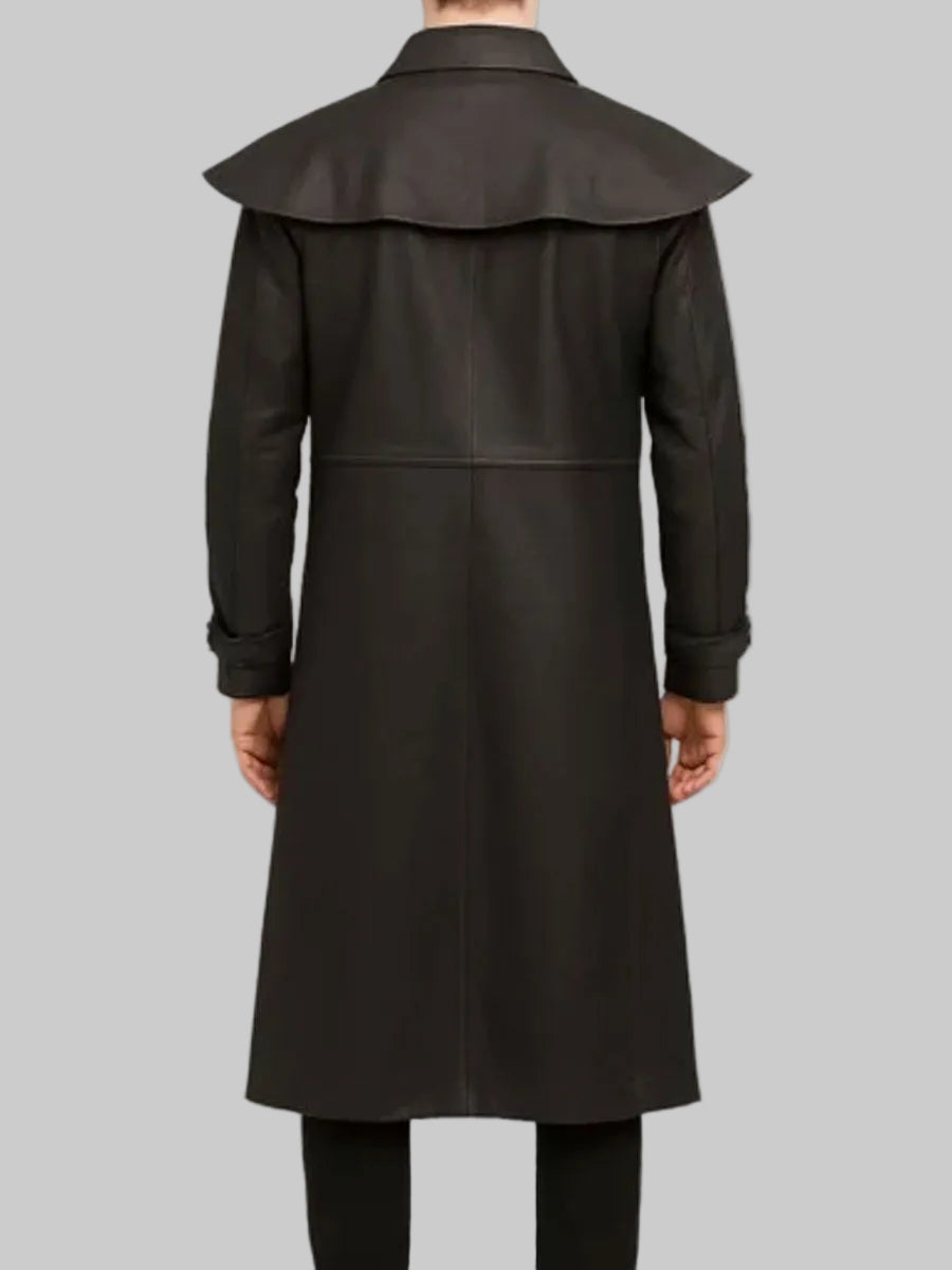 Caleb Black Long Duster Coat