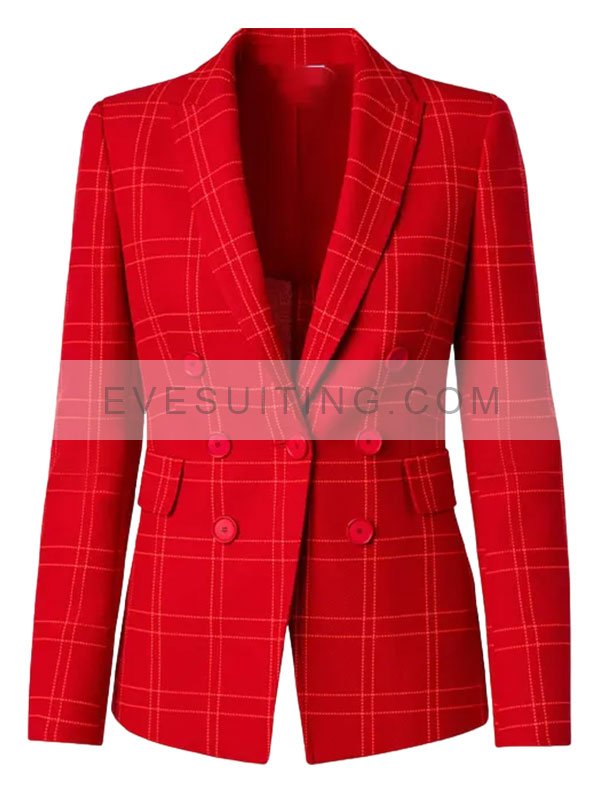 Carrie Preston TV Series Elsbeth 2024 Elsbeth Tascioni Plaid Red Blazer