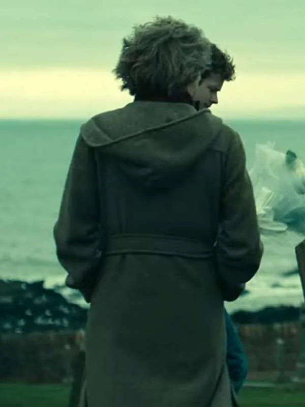 Catherine McCormack 2025 Lockerbie A Search for Truth Jane Swire Grey Hooded Wool Coat