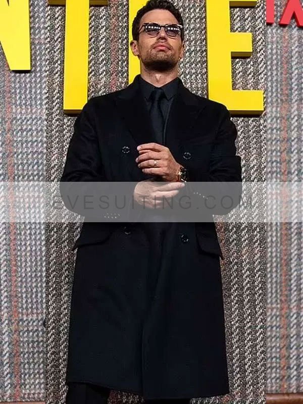 Night Eddie Horniman The Gentlemen 2024 Theo James Premiere Black Trench Coat