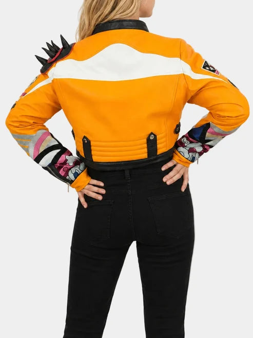 Rumi Yellow Leather Jacket