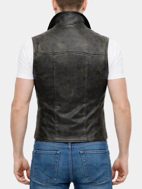 Spider Man Noir Leather Black Vest