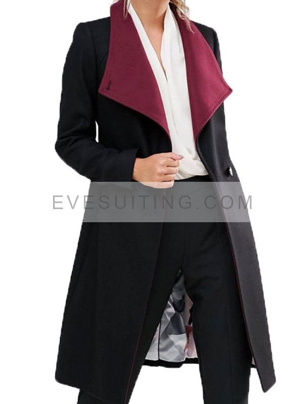 Tv Series Riverdale Hermione Lodge Black Wool Trench Coat