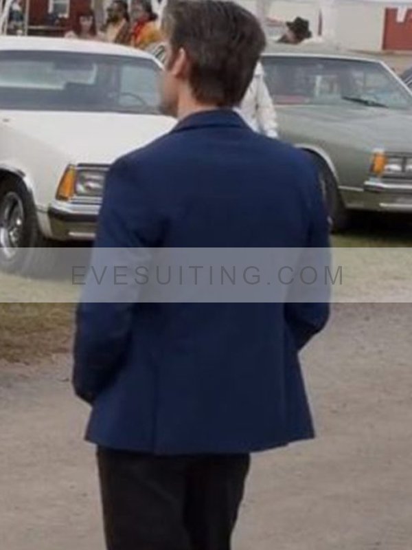 Tyler Hynes Movie Shifting Gears 2024 Luke Blue Wool Blazer