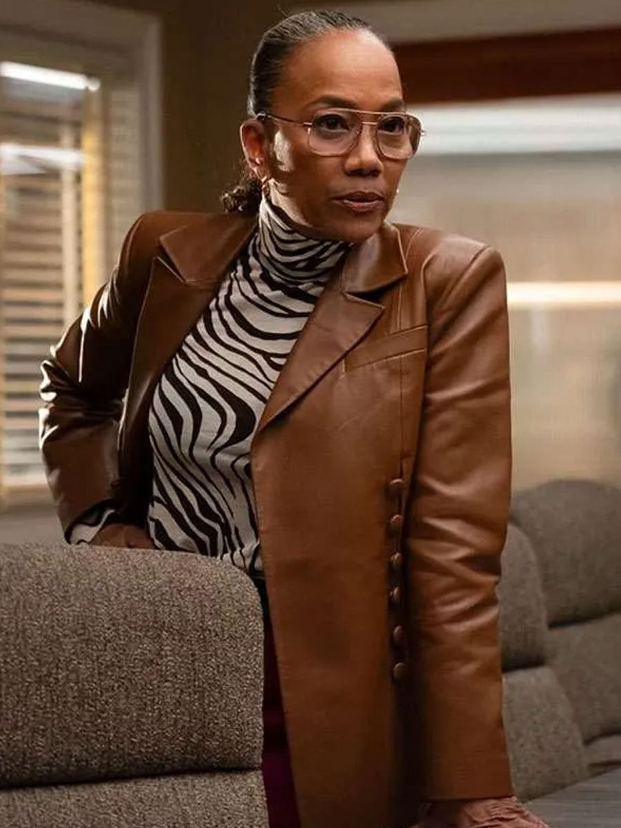 Will Trent S03 Amanda Wagner Brown Leather Blazer