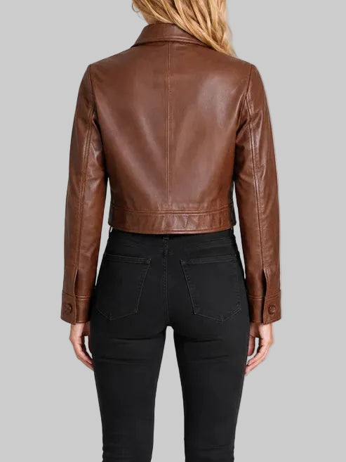 Cassidy Cropped Leather Jacket