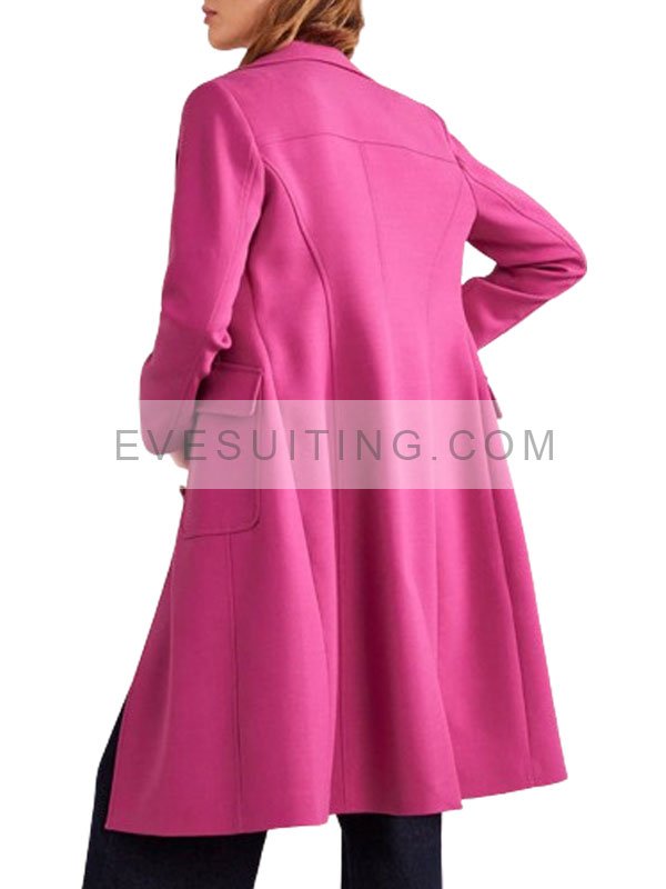 Women's Wide Lepal Pink Fitted Coat