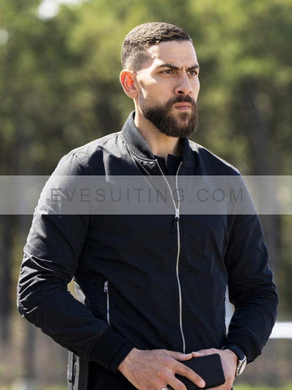 Zeeko Zaki TV Series FBI 2024 Omar Adom Zidan Black Bomber Jacket