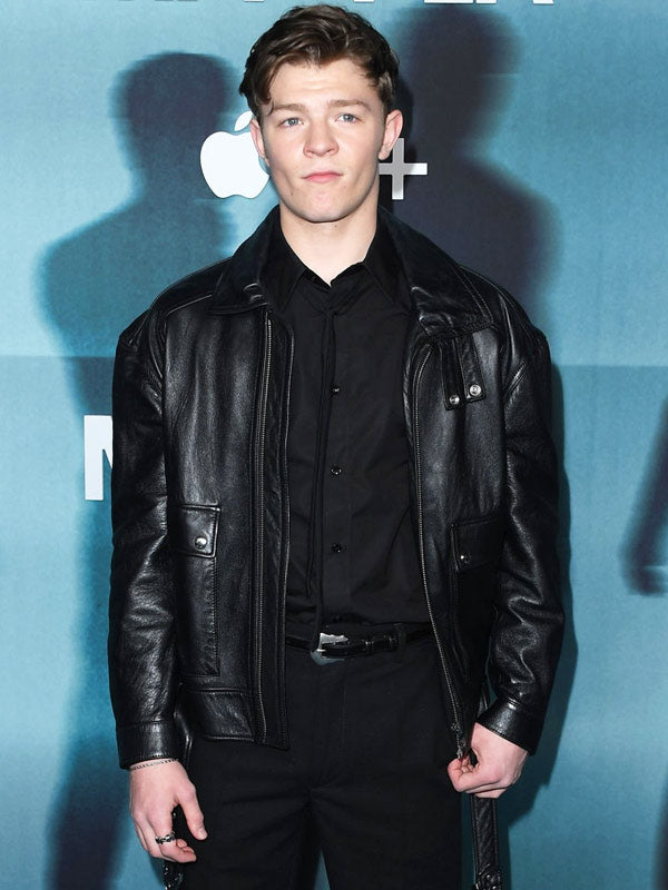 Charlie Dessen TV Series Dark Matter Premiere Night Oakes Fegley Black Leather Jacket