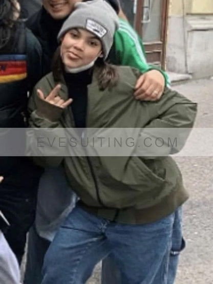 Ariana Greenblatt Movie Borderlands 2024 Tiny Tina Green Bomber Jacket