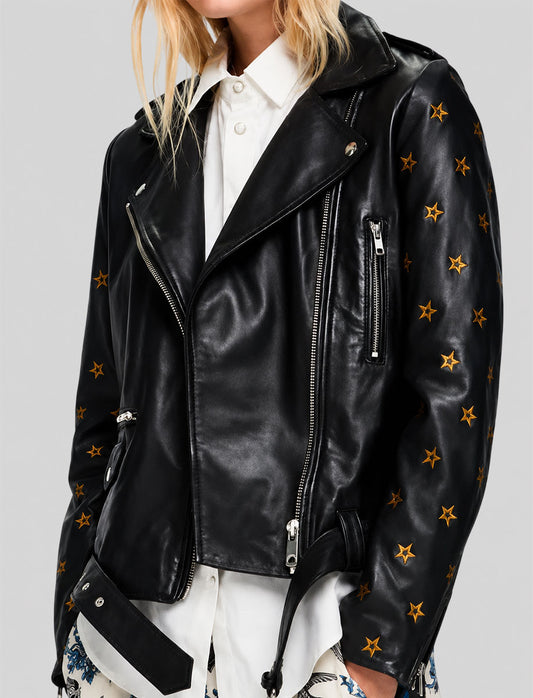 Batwoman Mary Hamilton Stars Leather Jacket
