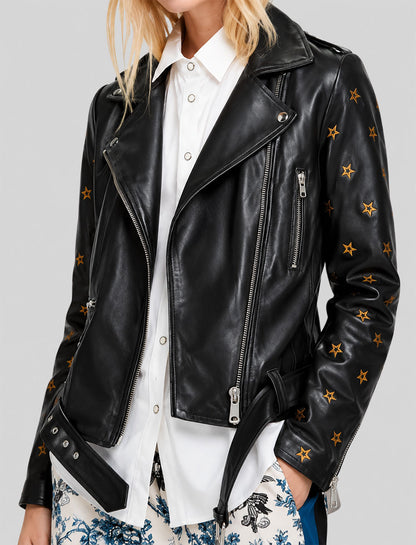 Batwoman Mary Hamilton Stars Leather Jacket