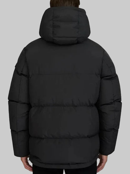 Rob Edwards Black Hooded Puffer Jacket