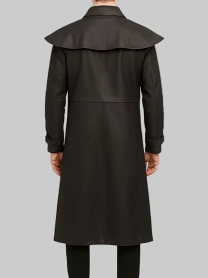 Caleb Black Long Duster Coat