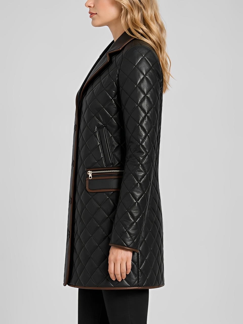 Zelira Quilted Leather Coat