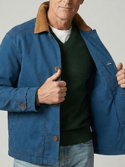 Connor Blue Cotton Barn Jacket