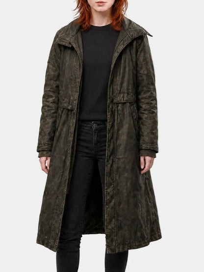 Brand New Day Sadie Sink Long Leather Coat