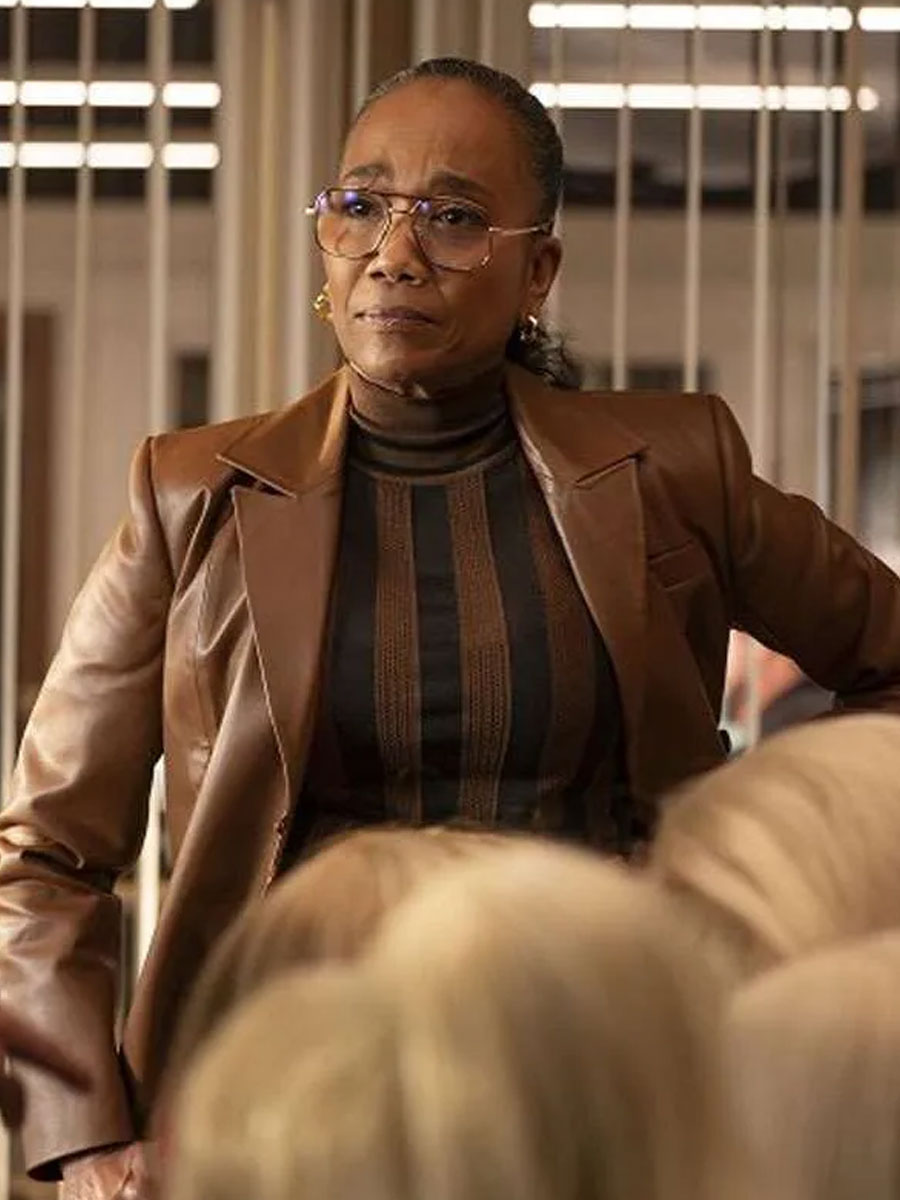 Will Trent S03 Amanda Wagner Brown Leather Blazer
