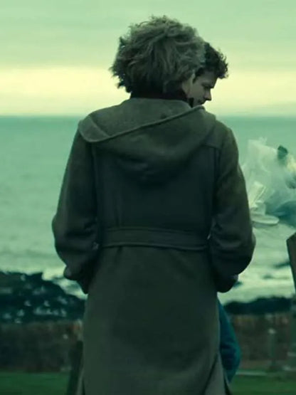 Catherine McCormack 2025 Lockerbie A Search for Truth Jane Swire Grey Hooded Wool Coat