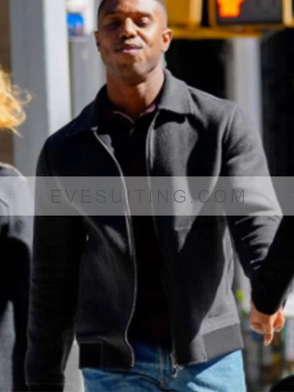 Charles Monroe King Film A Journal for Jordan Michael B. Jordan Black Wool Jacket