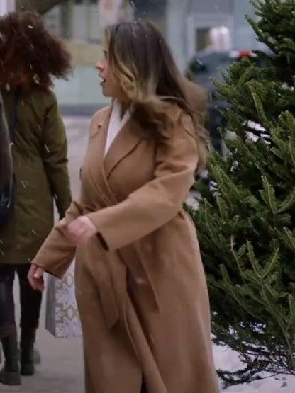 Christina Martino Christmas in the Spotlight 2024 Paula Brancati Brown Trench Coat