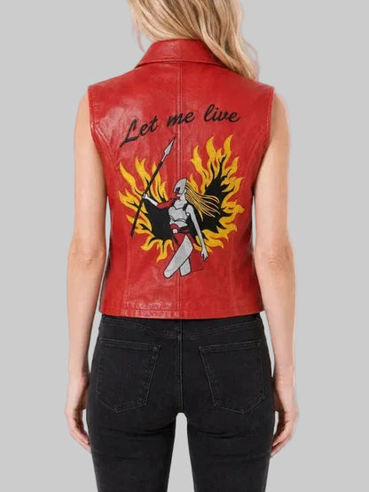 Resident Evil inspired red leather cosplay vest