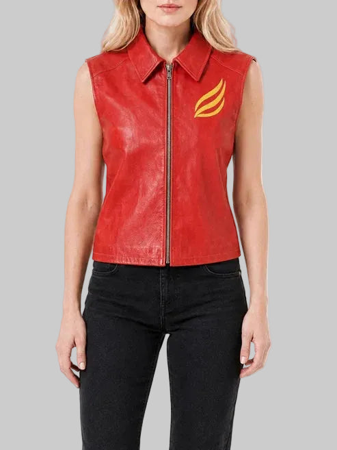 Claire Redfield wearing Let Me Live vest
