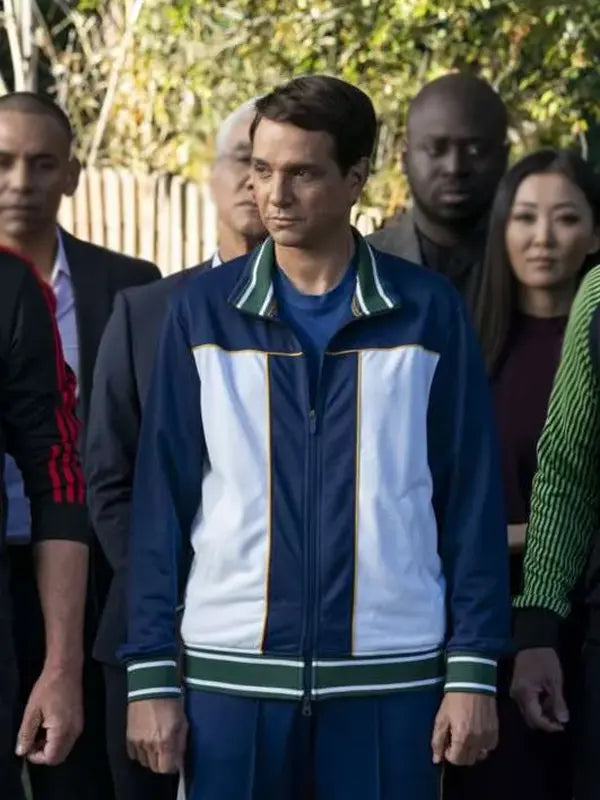 Cobra Kai S05 Ralph Macchio Blue Track Jacket