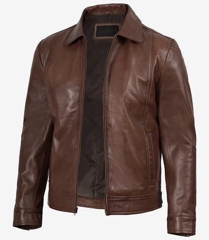 Dylan Cognac Brown Leather Jacket