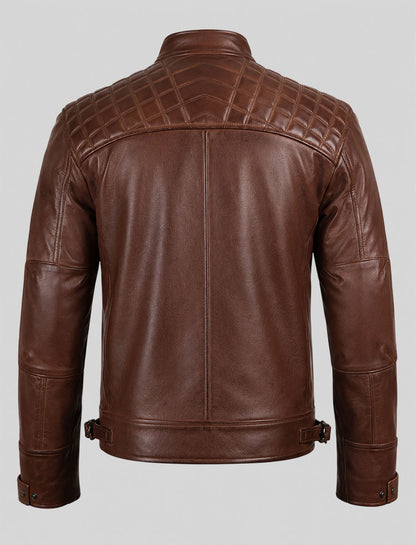 Cameron Cognac Brown Leather Jacket