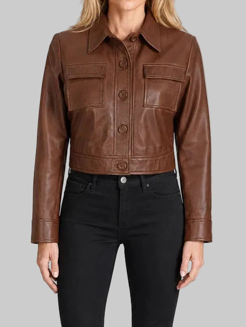 Cassidy Cropped Leather Jacket