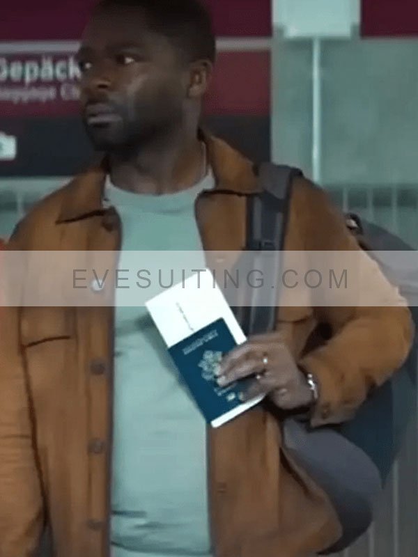 Dave Brackett Role Play 2024 David Oyelowo Waxed Brown  Leather Jacket