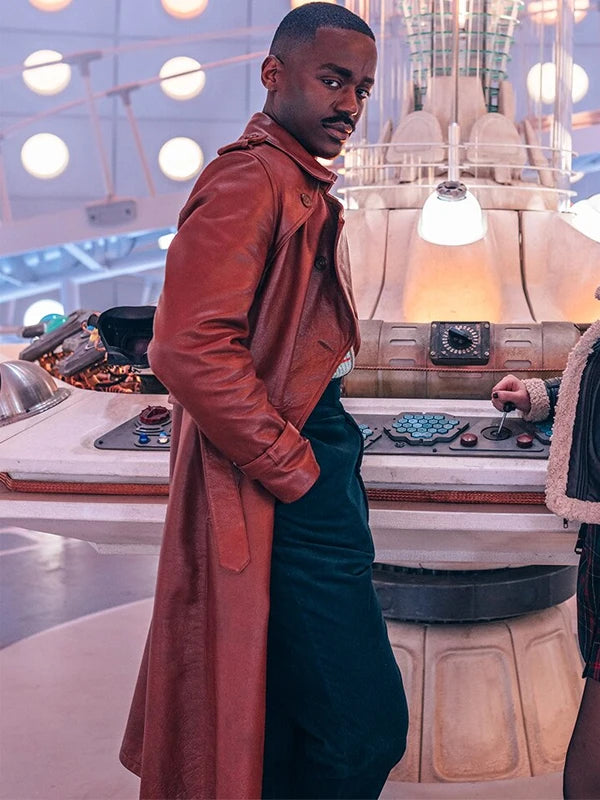 Doctor Who 15th Doctor Brown Leather Trench Coat