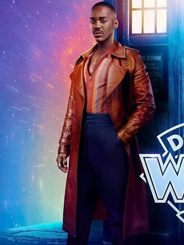 Doctor Who Brown Leather Trench Coat