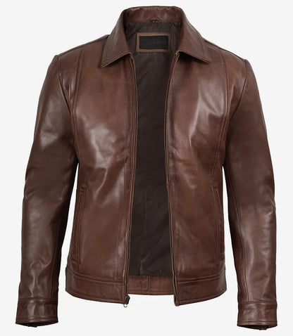Dylan Cognac Brown Leather Jacket