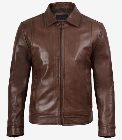Dylan Cognac Brown Leather Jacket