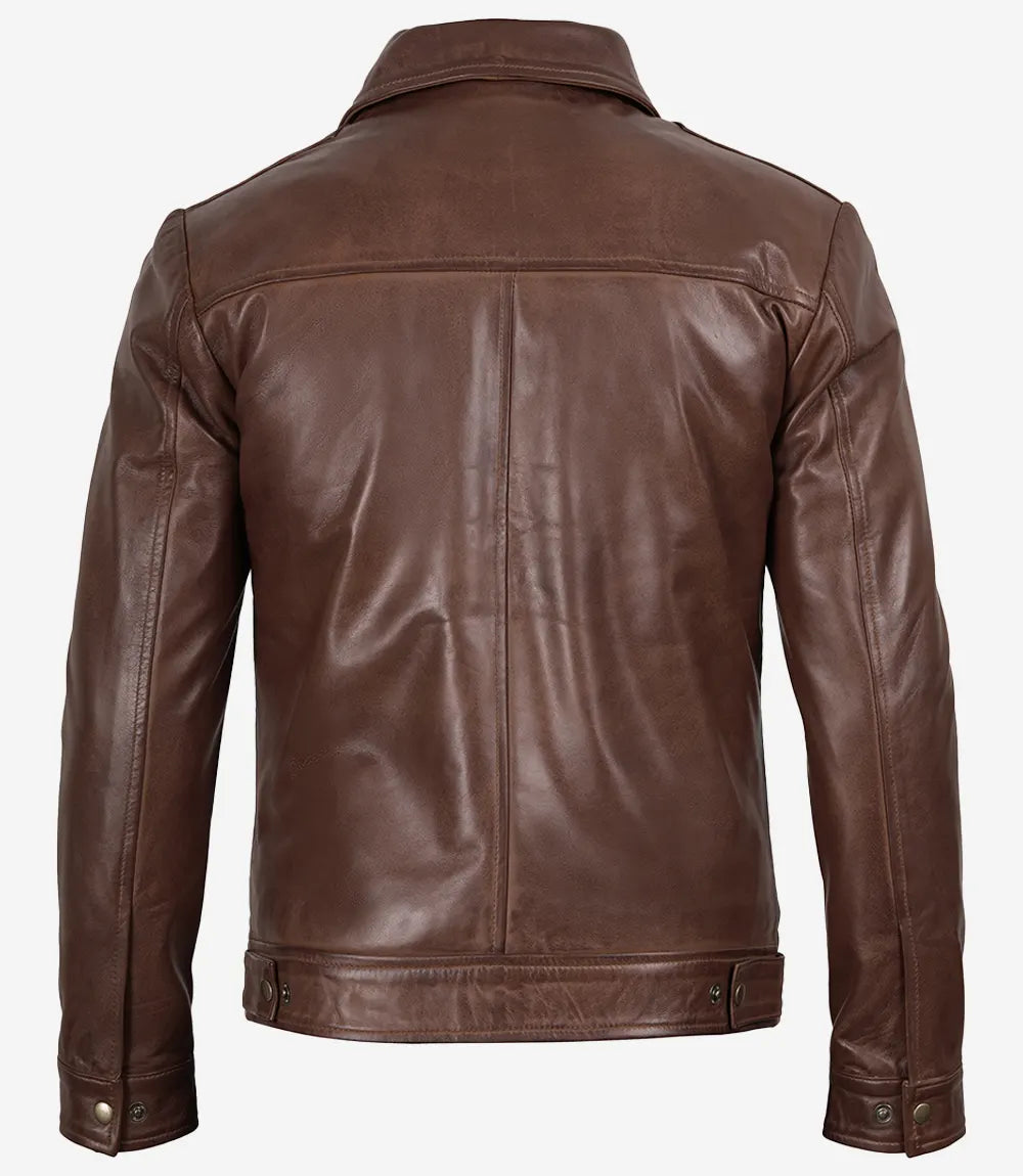Dylan Cognac Brown Leather Jacket