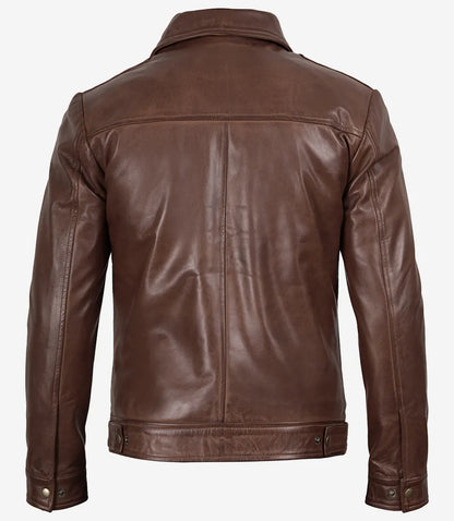 Dylan Cognac Brown Leather Jacket