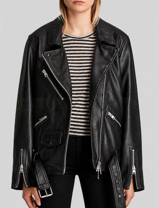 Emily In Paris Camille Razat Leather Black Jacket