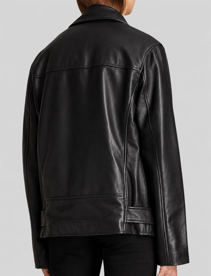 Emily In Paris Camille Razat Leather Black Jacket