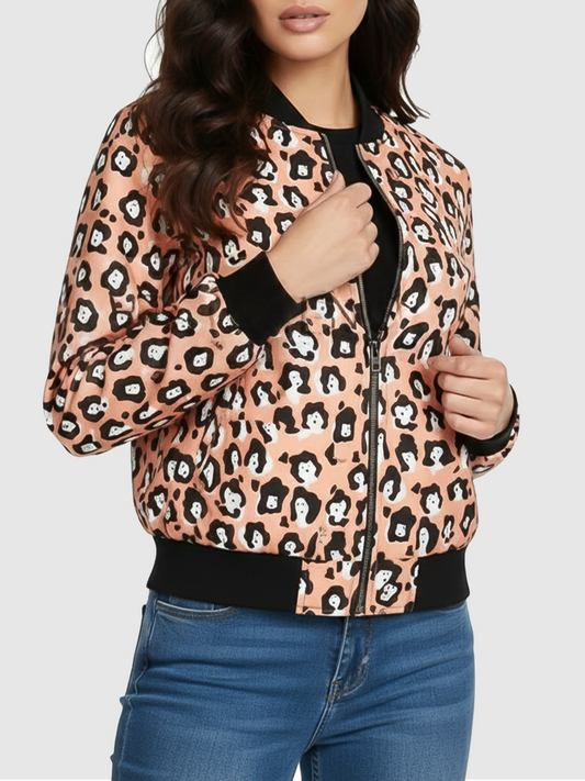 Emily In Paris Emily Cooper Leopard Bomber Jacket