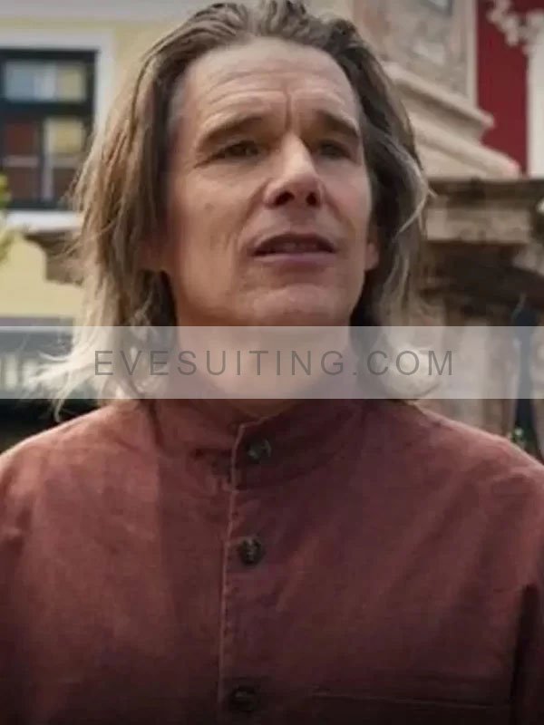 Ethan Hawke Tv Show Moon Knight 2022 Arthur Harrow Brown Jacket