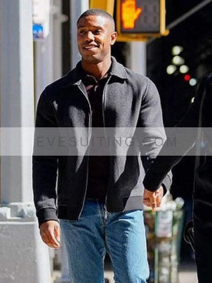 Film A Journal for Jordan Michael B. Jordan Black Wool Jacket