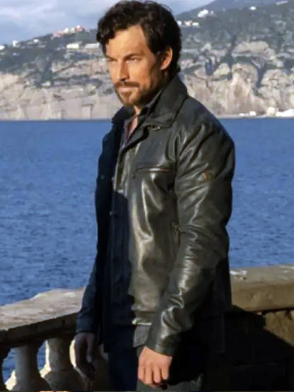 Giacomo Gianniotti Black Leather Jacket