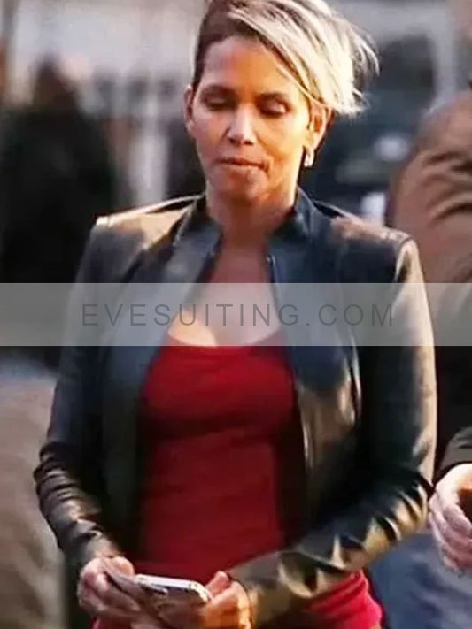 Halle Berry The Union 2024 Cropped Leather Jacket