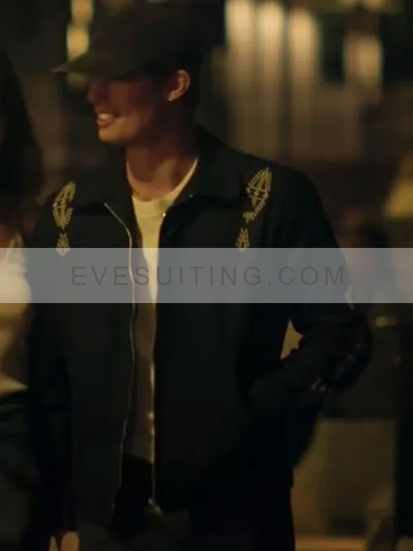 Hayes Movie The Idea of You 2024 Nicholas Galitzine Black Cotton Jacket