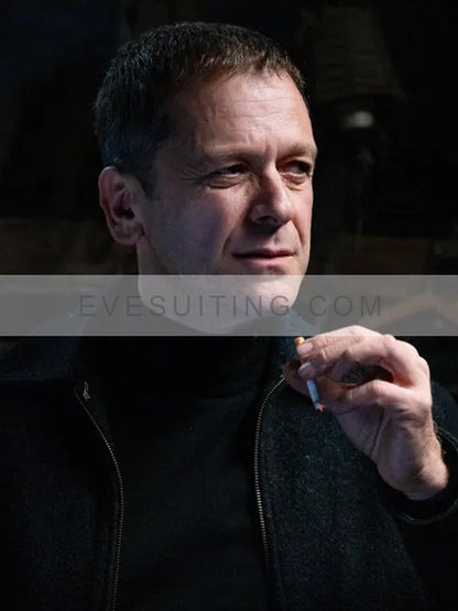 Jonathan Zaccaï TV Series Monsieur Spade 2024 Philippe Saint-Andre Black Wool Jacket